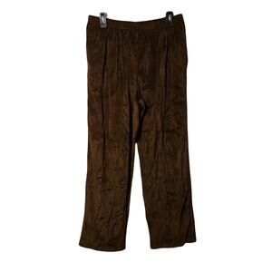 NWT Alfred Dunner 16P Dark Brown Velveteen Pull On Pants/Trousers [0179]